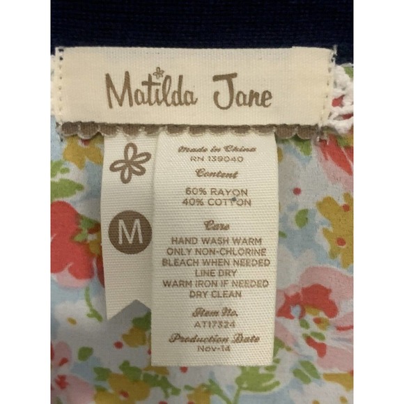 Matilda Jane Hello Lovely Secret Greeting Navy Button Front Cardigan Medium - Picture 3 of 8